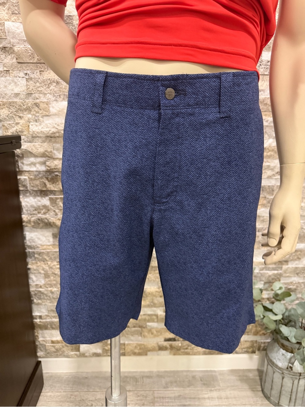 Callaway Men’s Navy Textured Flat-Front Golf Shorts